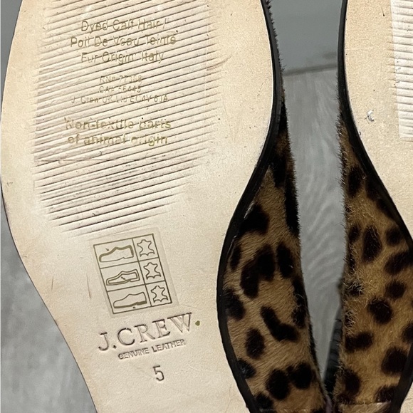 J Crew Leopard Calf Hair Ankle Booties With 2” Heel Sz 5 Worn Once - Picture 6 of 9